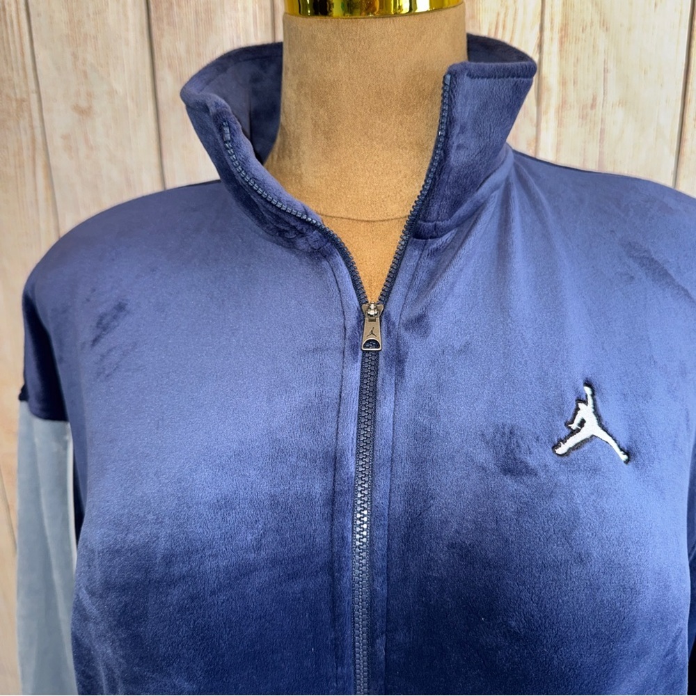 Nike Jordan Flight Women's Velour Jacket, oversized, sweatshirt full zip M NAVY​ - Picture 7 of 16
